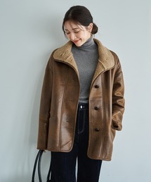ムートンコート（ブラウン/茶色系・フードなし）ファッション通販