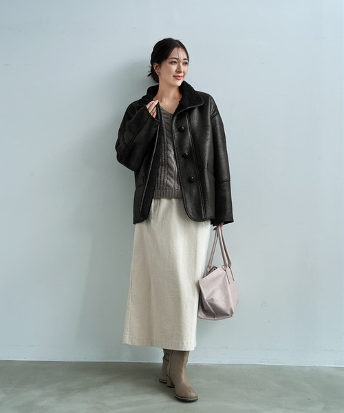 スタイルデリ ムートンコート 新品 フェイクムートンオーバーコート（ムートンコート）｜STYLE DELI