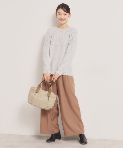 ITS'DEMO（イッツデモ）の「リボン刺繍ミニトート（ハンドバッグ・レディース・ブラック/ベージュ/ピンク系・00）」の7枚目の写真