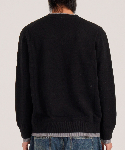 BUTTON SEOUL(ボタンソウル)の「ウールブレンドレイヤードVネックニット(ブラック)(ニット/セーター・メンズ・その他・LARGE/MEDIUM/X-LARGE)」の5枚目の写真