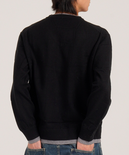 BUTTON SEOUL(ボタンソウル)の「ウールブレンドレイヤードVネックニット(ブラック)(ニット/セーター・メンズ・その他・LARGE/MEDIUM/X-LARGE)」の6枚目の写真