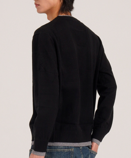 BUTTON SEOUL(ボタンソウル)の「ウールブレンドレイヤードVネックニット(ブラック)(ニット/セーター・メンズ・その他・LARGE/MEDIUM/X-LARGE)」の7枚目の写真