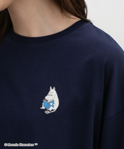 Honeys(ハニーズ)の「ムーミン/長袖チュニック(Tシャツ/カットソー・レディース・ライトベージュ/ホワイト×ブラック/レッド/ネイビー・M/LL/L)」の3枚目の写真