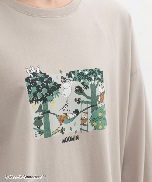 Honeys(ハニーズ)の「ムーミン/長袖チュニック(Tシャツ/カットソー・レディース・ライトベージュ/ホワイト×ブラック/レッド/ネイビー・M/LL/L)」の2枚目の写真