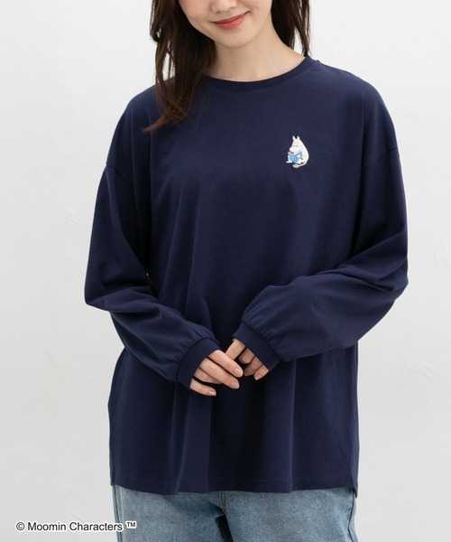 Honeys(ハニーズ)の「ムーミン/長袖チュニック(Tシャツ/カットソー・レディース・ライトベージュ/ホワイト×ブラック/レッド/ネイビー・M/LL/L)」の12枚目の写真