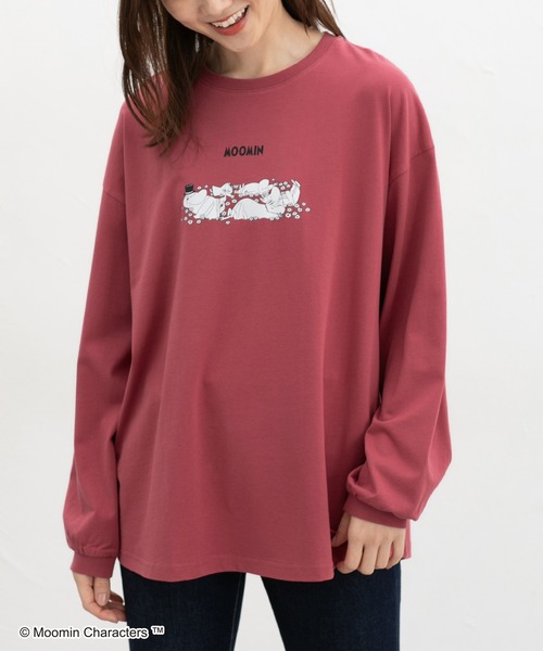 Honeys(ハニーズ)の「ムーミン/長袖チュニック(Tシャツ/カットソー・レディース・ライトベージュ/ホワイト×ブラック/レッド/ネイビー・M/LL/L)」の18枚目の写真
