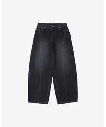 INEXCIS（イネクシス）の「バックプリーツカーブデニムパンツ (Washed Black)（デニムパンツ）」