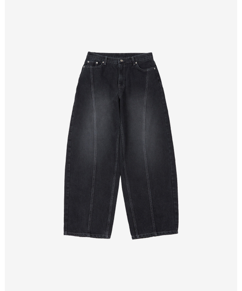INEXCIS(イネクシス)の「バックプリーツカーブデニムパンツ (Washed Black)(デニムパンツ・メンズ・その他・M/L)」の1枚目の写真