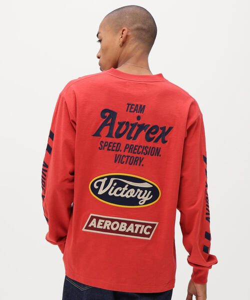AVIREX（アヴィレックス）の「《A.A.R.C》EMBROIDERY L/S T-SHIRT / エンブロイダリー ロングスリーブ ティーシャツ / AVIREX / アヴィレックス（Tシャツ/カットソー・メンズ・キナリ/レッド/チャコールグレー・L/M/2XL/XL）」の14枚目の写真