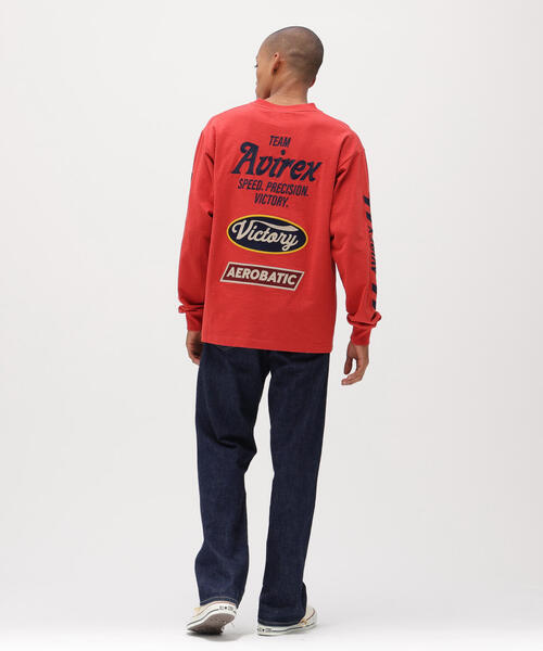 AVIREX（アヴィレックス）の「《A.A.R.C》EMBROIDERY L/S T-SHIRT / エンブロイダリー ロングスリーブ ティーシャツ / AVIREX / アヴィレックス（Tシャツ/カットソー・メンズ・キナリ/レッド/チャコールグレー・L/M/2XL/XL）」の13枚目の写真