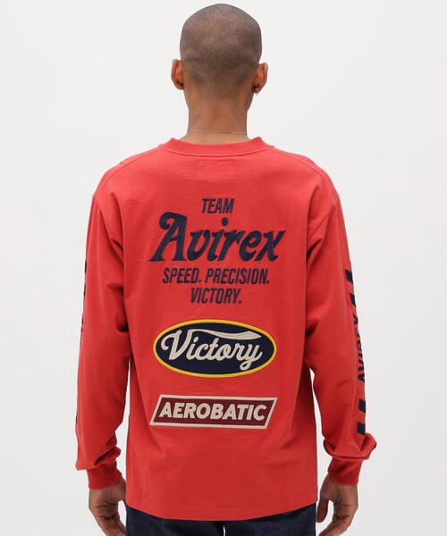 AVIREX（アヴィレックス）の「《A.A.R.C》EMBROIDERY L/S T-SHIRT / エンブロイダリー ロングスリーブ ティーシャツ / AVIREX / アヴィレックス（Tシャツ/カットソー・メンズ・キナリ/レッド/チャコールグレー・L/M/2XL/XL）」の10枚目の写真