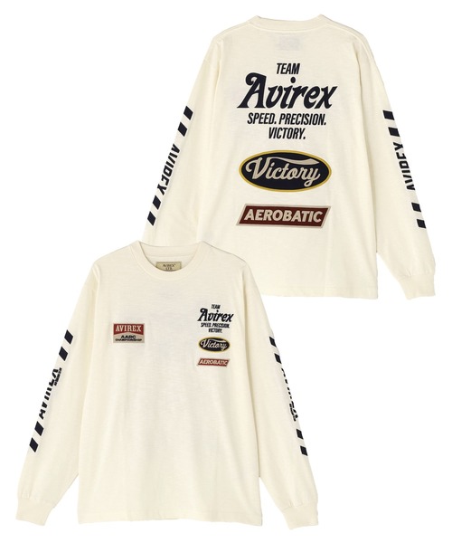 AVIREX（アヴィレックス）の「《A.A.R.C》EMBROIDERY L/S T-SHIRT / エンブロイダリー ロングスリーブ ティーシャツ / AVIREX / アヴィレックス（Tシャツ/カットソー・メンズ・キナリ/レッド/チャコールグレー・L/M/2XL/XL）」の2枚目の写真