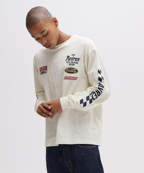 AVIREX（アヴィレックス）の「《A.A.R.C》EMBROIDERY L/S T-SHIRT / エンブロイダリー ロングスリーブ ティーシャツ / AVIREX / アヴィレックス（Tシャツ/カットソー・メンズ・キナリ/レッド/チャコールグレー・L/M/2XL/XL）」の16枚目の写真