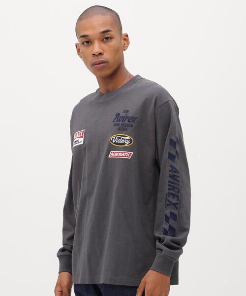 AVIREX（アヴィレックス）の「《A.A.R.C》EMBROIDERY L/S T-SHIRT / エンブロイダリー ロングスリーブ ティーシャツ / AVIREX / アヴィレックス（Tシャツ/カットソー・メンズ・キナリ/レッド/チャコールグレー・L/M/2XL/XL）」の15枚目の写真