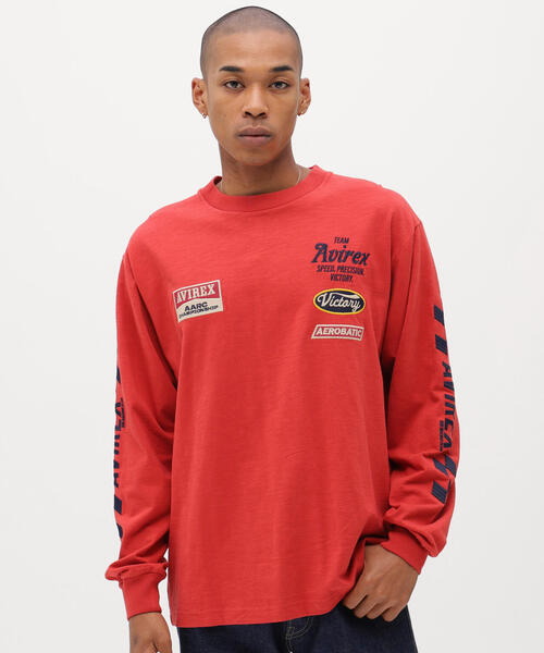 AVIREX（アヴィレックス）の「《A.A.R.C》EMBROIDERY L/S T-SHIRT / エンブロイダリー ロングスリーブ ティーシャツ / AVIREX / アヴィレックス（Tシャツ/カットソー・メンズ・キナリ/レッド/チャコールグレー・L/M/2XL/XL）」の17枚目の写真