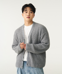 DOUBLE EIGHT（ダブルエイト）の「ヘアリーニットカーディガン（グレー）（カーディガン/ボレロ）」