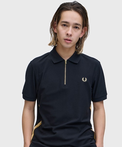 セール】Stripe Tape Polo Shirt／ストライプテープポロシャツ