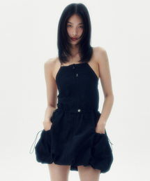 runningHIGH（ランニングハイ）の「スリーブレスバルーンミニドレス[ブラック]（ワンピース）」