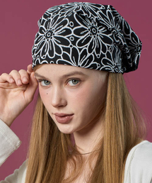 KOLEAT（コレット）の「紫外線遮断バンダナフラワーヘアターバンハンカチ[ブラック]（バンダナ/スカーフ）」