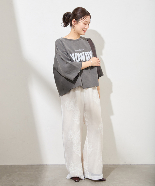 JOURNAL STANDARD（ジャーナルスタンダード）の「HOWDY ハーフスリーブスウェット（スウェット・レディース・ブラック系その他/グレー/ベージュ・FREE）」の21枚目の写真