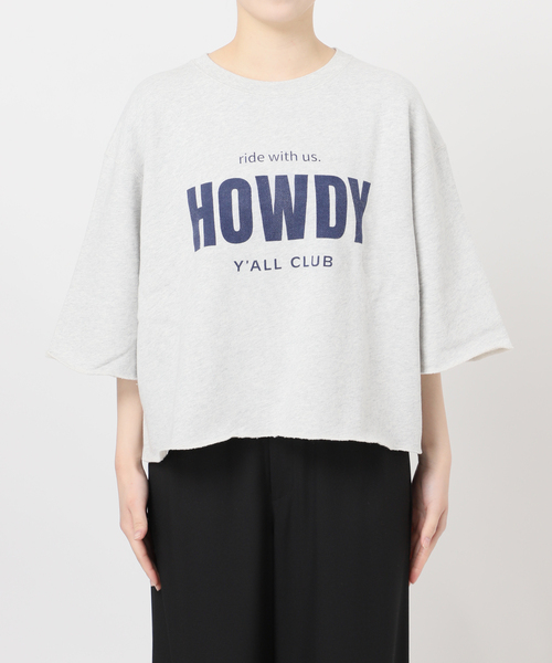 JOURNAL STANDARD（ジャーナルスタンダード）の「HOWDY ハーフスリーブスウェット（スウェット・レディース・ブラック系その他/グレー/ベージュ・FREE）」の4枚目の写真