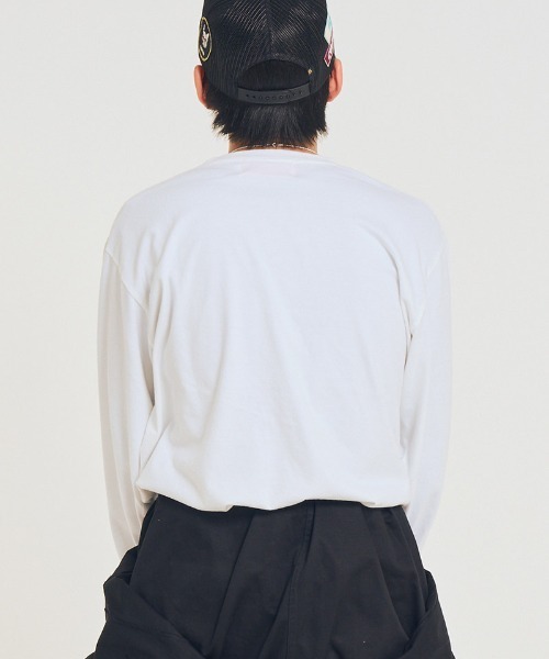 EFFECTEN（エフェクテン）の「mlt5577-Utility metal logo L-S Tee カットソー(efsal-05)（Tシャツ/カットソー・メンズ・ブラック/ブルーグレー/ホワイト・S/XL/L/M）」の7枚目の写真