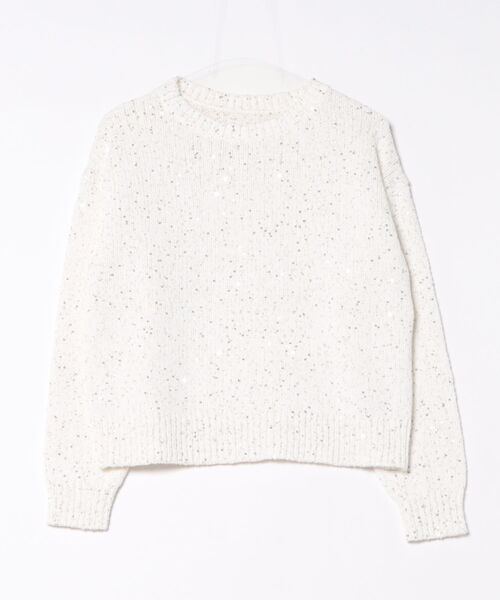 STRAWBERRY-FIELDS（ストロベリーフィールズ）の「シャインコットン_スパンコールニット（ニット/セーター・レディース・オフホワイト・2）」の11枚目の写真