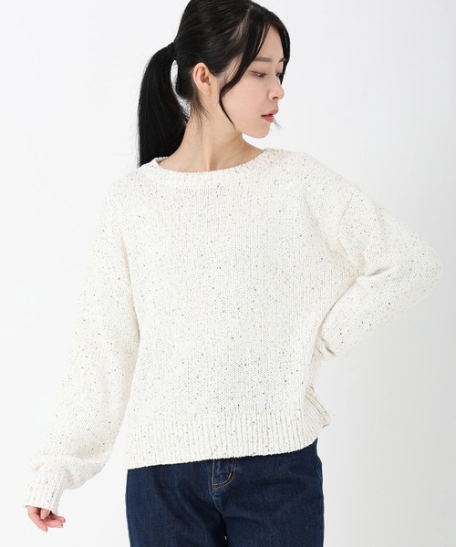 STRAWBERRY-FIELDS（ストロベリーフィールズ）の「シャインコットン_スパンコールニット（ニット/セーター・レディース・オフホワイト・2）」の2枚目の写真