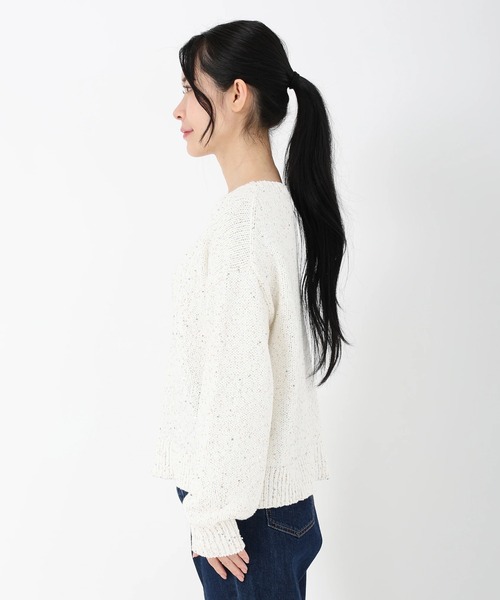 STRAWBERRY-FIELDS（ストロベリーフィールズ）の「シャインコットン_スパンコールニット（ニット/セーター・レディース・オフホワイト・2）」の3枚目の写真