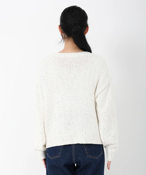 STRAWBERRY-FIELDS（ストロベリーフィールズ）の「シャインコットン_スパンコールニット（ニット/セーター・レディース・オフホワイト・2）」の4枚目の写真