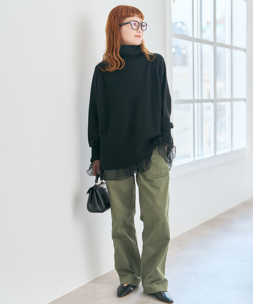 Spick & Span（スピックアンドスパン）の「《追加4》チュールドットチュニックプルオーバー（Tシャツ/カットソー・レディース・ブラック/ホワイト・FREE）」の13枚目の写真