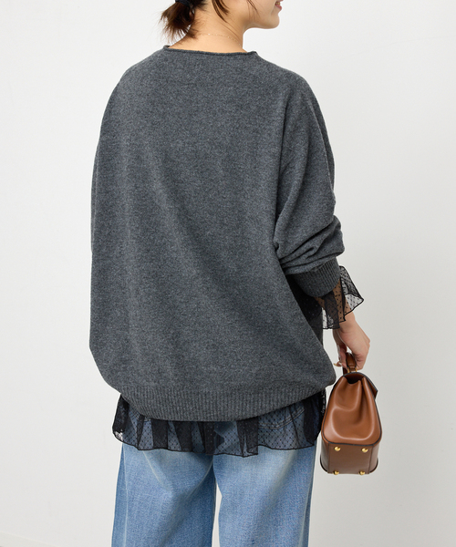 Spick & Span（スピックアンドスパン）の「《追加4》チュールドットチュニックプルオーバー（Tシャツ/カットソー・レディース・ブラック/ホワイト・FREE）」の22枚目の写真