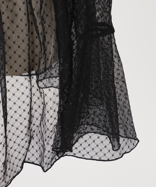 Spick & Span（スピックアンドスパン）の「《追加4》チュールドットチュニックプルオーバー（Tシャツ/カットソー・レディース・ブラック/ホワイト・FREE）」の8枚目の写真