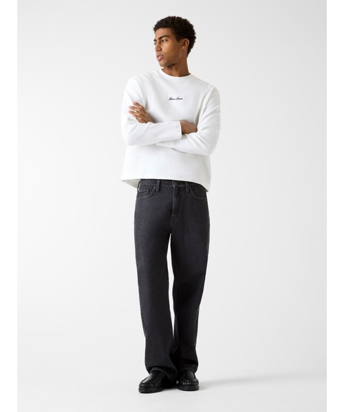 GUESS JEANS（ゲスジーンズ）の「GUESS JEANS Long Sleeves Boxy Cropped Ottoman（ニット/セーター・メンズ・ブラック/ホワイト・SMALL/MEDIUM/LARGE/X-LARGE）」の5枚目の写真