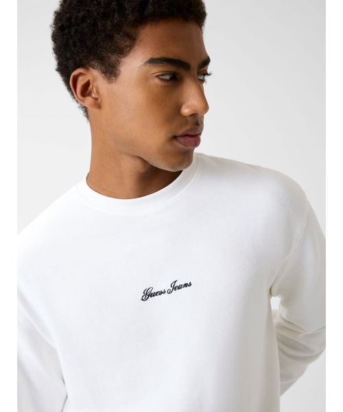 GUESS JEANS（ゲスジーンズ）の「GUESS JEANS Long Sleeves Boxy Cropped Ottoman（ニット/セーター・メンズ・ブラック/ホワイト・SMALL/MEDIUM/LARGE/X-LARGE）」の4枚目の写真