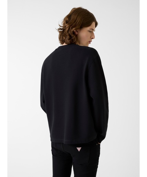 GUESS JEANS（ゲスジーンズ）の「GUESS JEANS Long Sleeves Boxy Cropped Ottoman（ニット/セーター・メンズ・ブラック/ホワイト・SMALL/MEDIUM/LARGE/X-LARGE）」の6枚目の写真