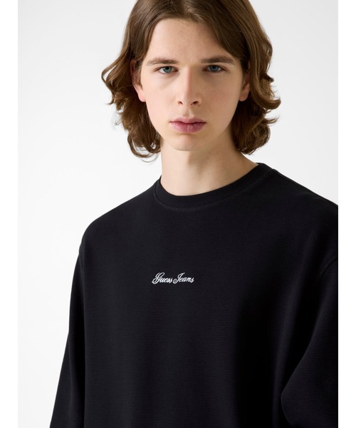 GUESS JEANS（ゲスジーンズ）の「GUESS JEANS Long Sleeves Boxy Cropped Ottoman（ニット/セーター・メンズ・ブラック/ホワイト・SMALL/MEDIUM/LARGE/X-LARGE）」の7枚目の写真