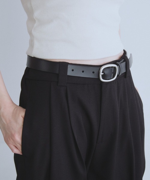 Auntie Rosa Holiday（アンティローザホリデー）の「リアルレザーラウンドバックルベルト（ベルト・レディース・ブラック・FREE）」の3枚目の写真