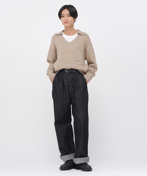 MHL.（エムエイチエル）の「CONTRAST COTTON LINEN（ニット/セーター・レディース・グリーン/ベージュ・2）」の11枚目の写真