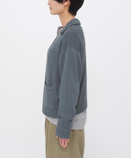 MHL.（エムエイチエル）の「CONTRAST COTTON LINEN（ニット/セーター・レディース・グリーン/ベージュ・2）」の16枚目の写真