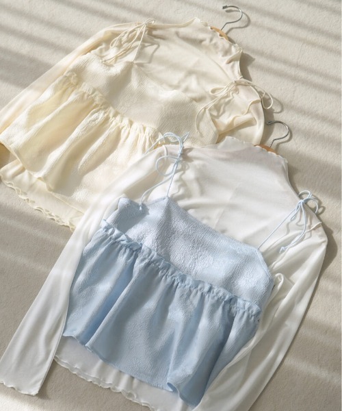 flower(フラワー)の「グロスフルールビスチェ(キャミソール・レディース・アイボリー/ブルー・FREE)」の2枚目の写真