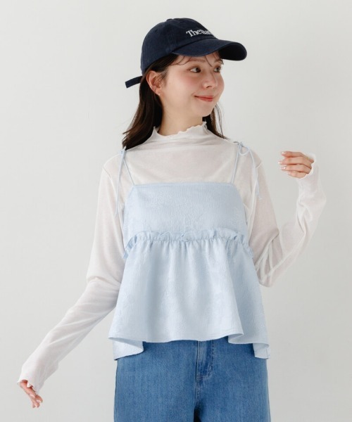 flower(フラワー)の「グロスフルールビスチェ(キャミソール・レディース・アイボリー/ブルー・FREE)」の3枚目の写真