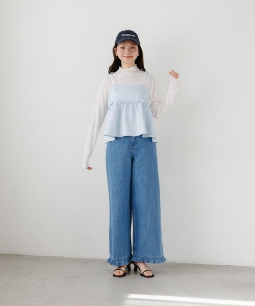 flower(フラワー)の「グロスフルールビスチェ(キャミソール・レディース・アイボリー/ブルー・FREE)」の6枚目の写真