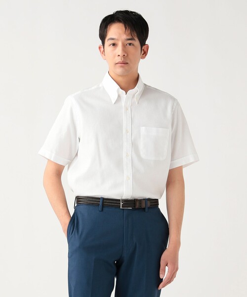 BEAMS HEART(ビームスハート)の「【7/9値下げ】カラミ ショートスリーブ ボタンダウンシャツ【クールビズ】(シャツ/ブラウス・メンズ・ブルー/サックスブルー/ホワイト/ネイビー・X-LARGE/LARGE/MEDIUM/SMALL)」の5枚目の写真