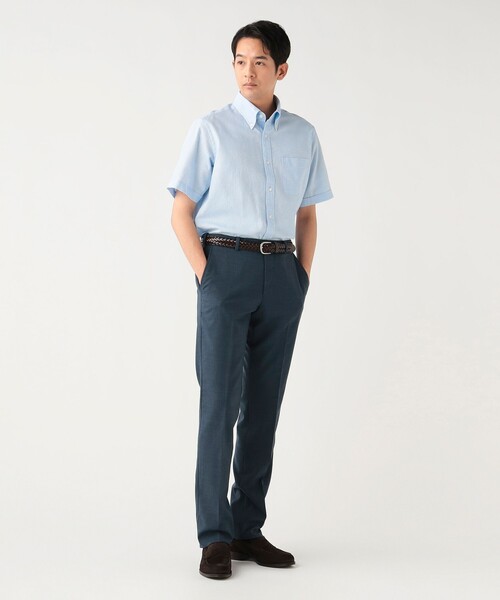BEAMS HEART(ビームスハート)の「【7/9値下げ】カラミ ショートスリーブ ボタンダウンシャツ【クールビズ】(シャツ/ブラウス・メンズ・ブルー/サックスブルー/ホワイト/ネイビー・X-LARGE/LARGE/MEDIUM/SMALL)」の6枚目の写真