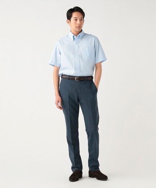 BEAMS HEART(ビームスハート)の「【7/9値下げ】カラミ ショートスリーブ ボタンダウンシャツ【クールビズ】(シャツ/ブラウス・メンズ・ブルー/サックスブルー/ホワイト/ネイビー・X-LARGE/LARGE/MEDIUM/SMALL)」の7枚目の写真