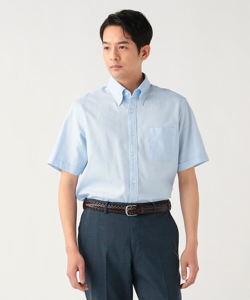 BEAMS HEART(ビームスハート)の「【7/9値下げ】カラミ ショートスリーブ ボタンダウンシャツ【クールビズ】(シャツ/ブラウス・メンズ・ブルー/サックスブルー/ホワイト/ネイビー・X-LARGE/LARGE/MEDIUM/SMALL)」の8枚目の写真