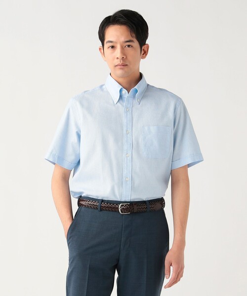 BEAMS HEART(ビームスハート)の「【7/9値下げ】カラミ ショートスリーブ ボタンダウンシャツ【クールビズ】(シャツ/ブラウス・メンズ・ブルー/サックスブルー/ホワイト/ネイビー・X-LARGE/LARGE/MEDIUM/SMALL)」の9枚目の写真