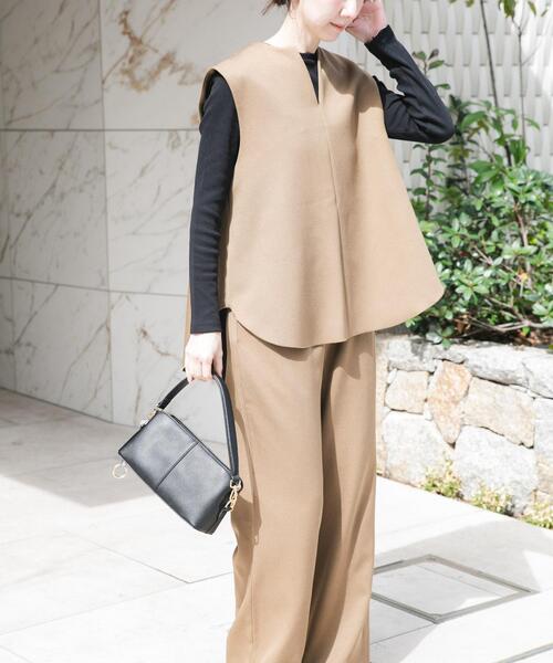 ITEMS URBANRESEARCH（アイテムズ アーバンリサーチ）の「『イージーケア』ボンディングベストセットアップ(楽着シリーズ)（セットアップ・レディース・ブルー系その他/ブラウン系その他・FREE）」の3枚目の写真