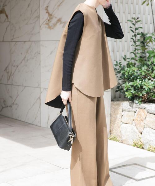 ITEMS URBANRESEARCH（アイテムズ アーバンリサーチ）の「『イージーケア』ボンディングベストセットアップ(楽着シリーズ)（セットアップ・レディース・ブルー系その他/ブラウン系その他・FREE）」の5枚目の写真